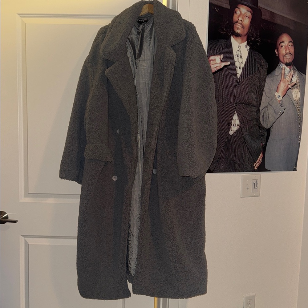PrettyLittleThing Gray Long Coat